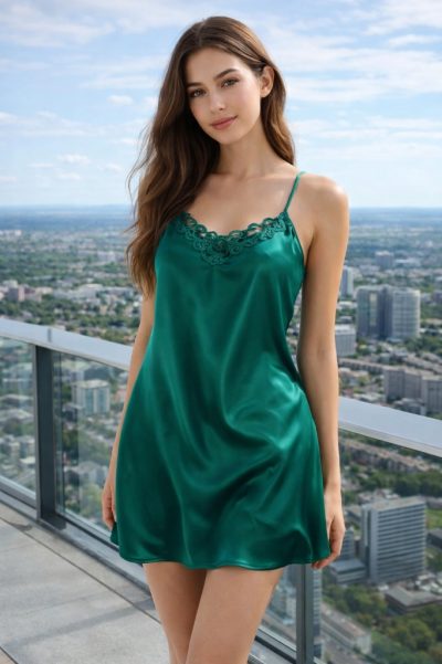 Нощница от сатен 0056 zumrud