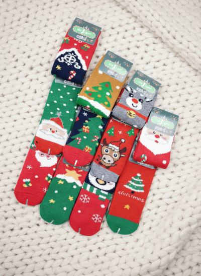 Детски коледни вълнени чорапи 5бр Т217