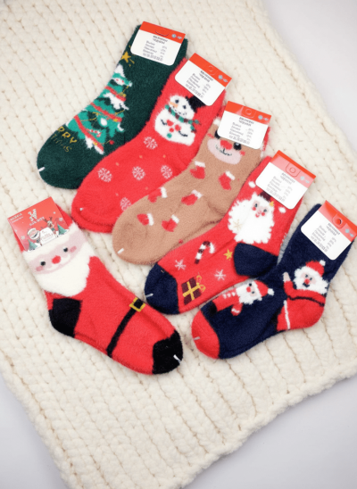 Коледни вълнени чорапи 5бр К514
