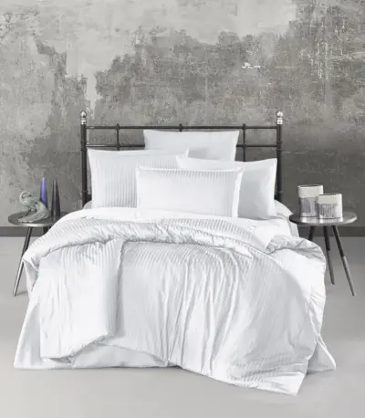 Спален комплект -Памучен сатен бял