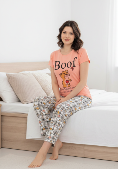 Дамска пижама с къс ръкав 1448