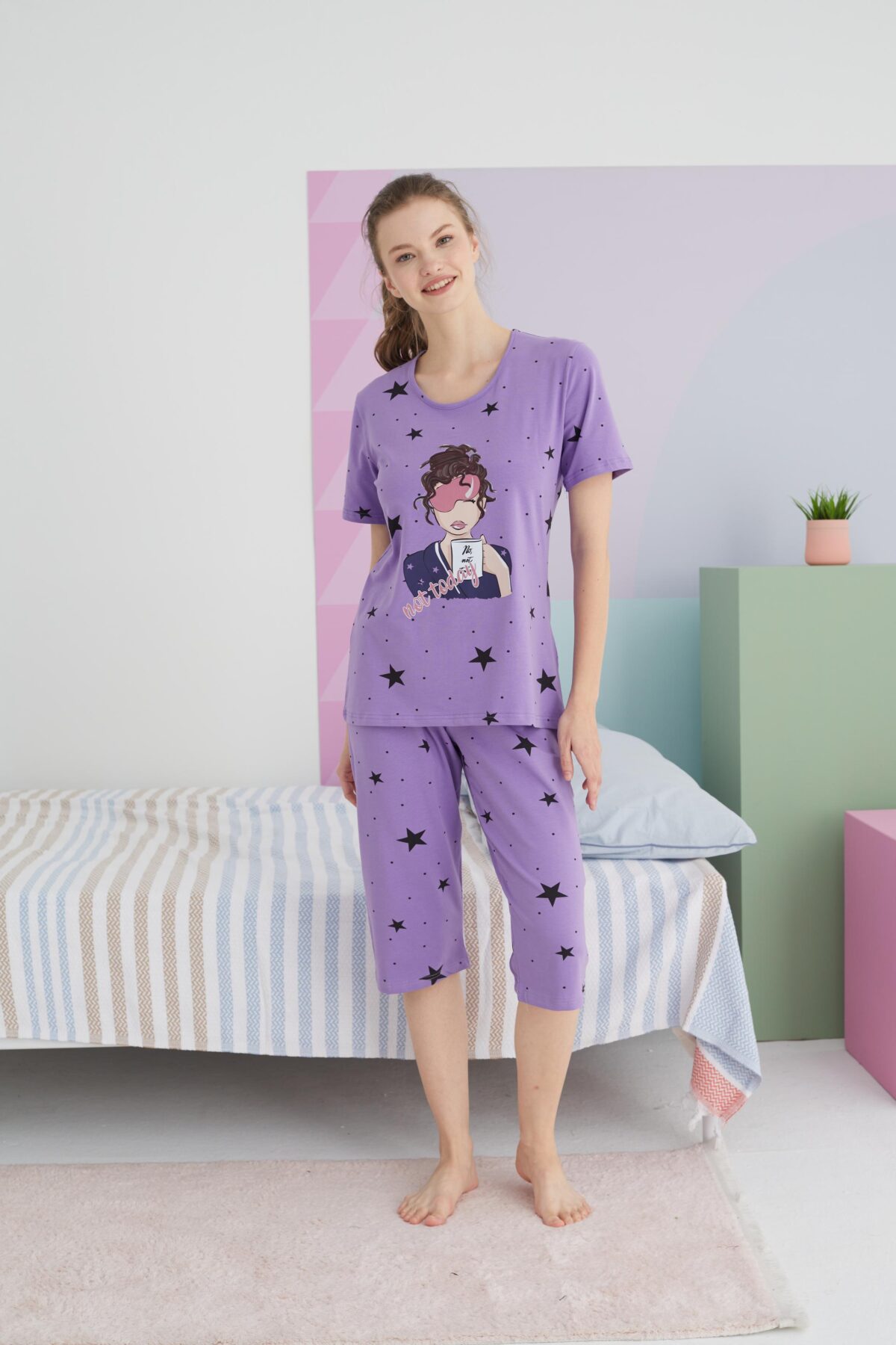 Дамска пижама с 3/4 панталон - Image 2