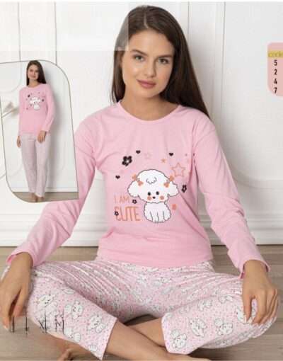 Дамска пижама с дълъг ръкав