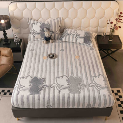 Пухен калъф за легло с 2 калъфки за възглавници