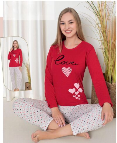 Дамска пижама с дълъг ръкав