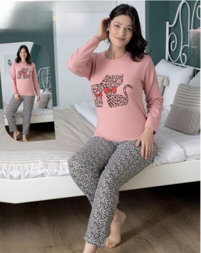 Дамска пижама с дълъг ръкав-6507