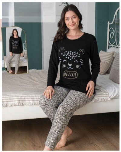 Дамска пижама с дълъг ръкав