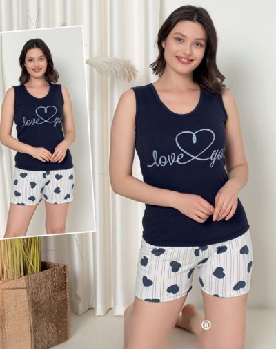 Дамска пижама с къс панталон