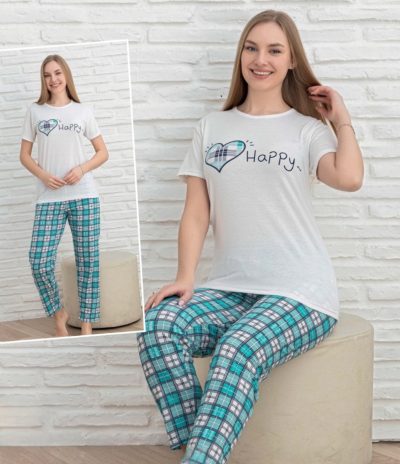 Дамска пижама с къс ръкав