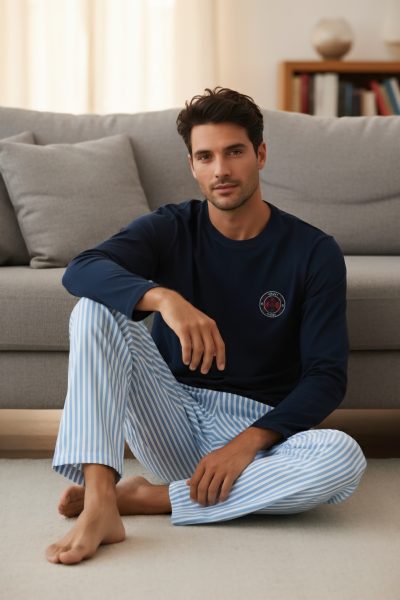 Мъжка пижама с дълъг ръкав 8866