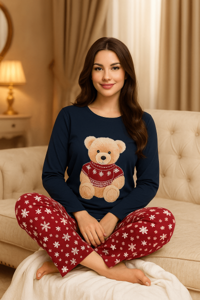 Дамска пижама с дълъг ръкав-40267
