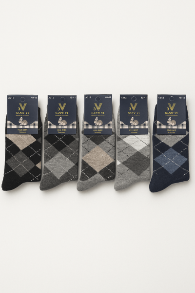 Мъжки вълнени дебели чорапи - 5 чифта А312-2
