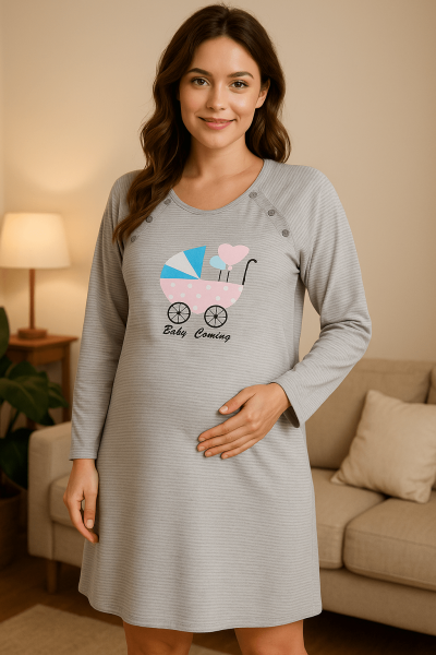 Макси нощница за бременни 3312