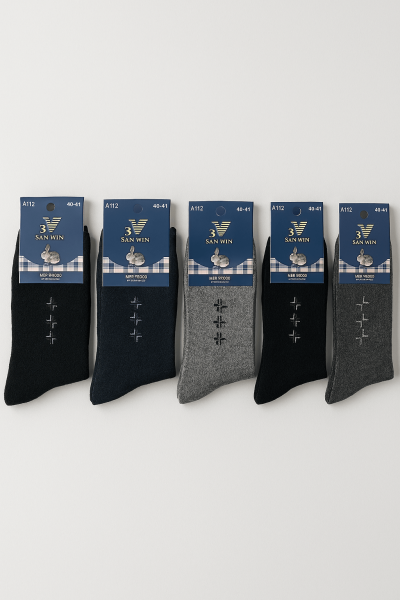 Мъжки вълнени дебели чорапи - 5 чифта А312-5