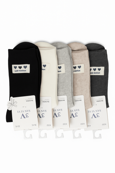 Дамски памучни чорапи - 5 чифта K332