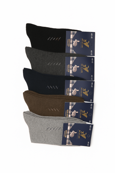 Мъжки дебели вълнени чорапи - 5 чифта А312