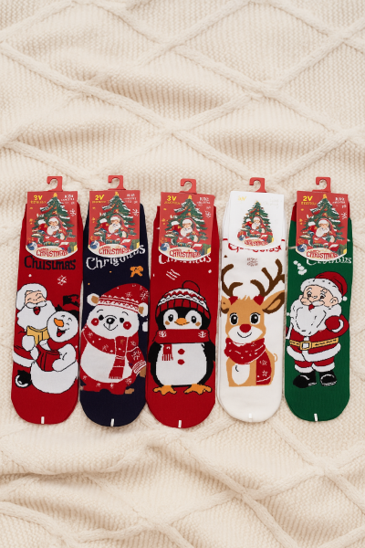 Коледни дамски чорапи - 5 чифта K716-1
