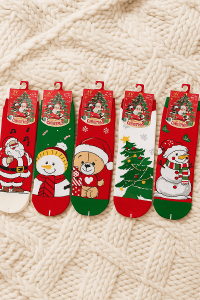 Коледни дамски чорапи - 5 чифта K716-3