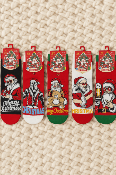 Коледни мъжки чорапи - 5 чифта K715-1