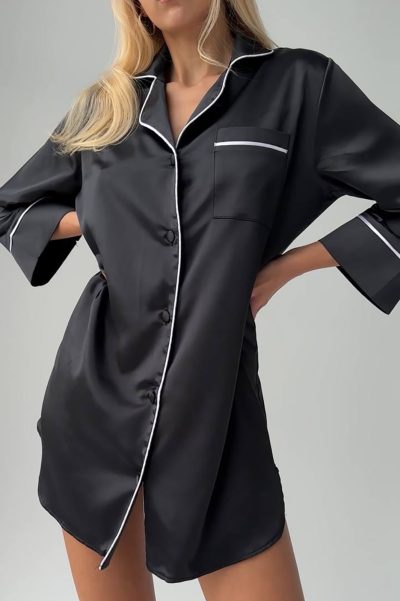 Елегантна сатенена нощница 0003152