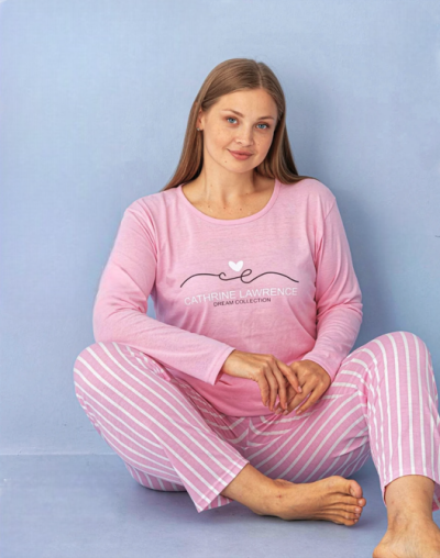 Дамска макси памучна пижама 7495