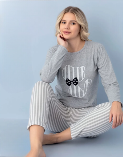 Дамска памучна пижама 7597