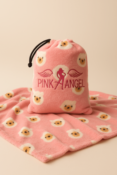 Пухено одеяло в брандирана торбичка PINK ANGEL 05962