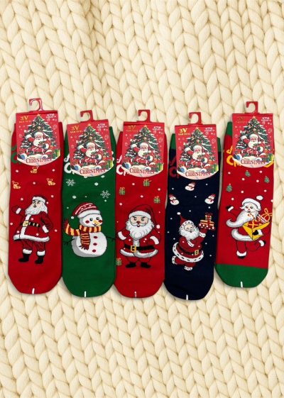 Коледни дамски чорапи - 5 чифта K716-2