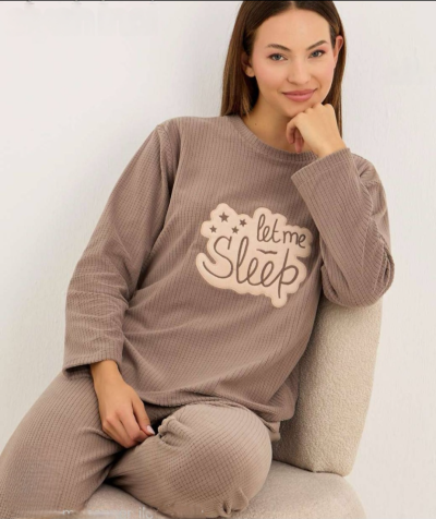 Дамска поларена пижама - вафла 22095