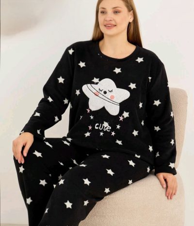 Дамска плюшена пижама 22572