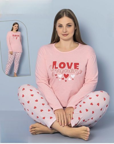 Дамска макси памучна пижама 7835