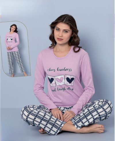 Дамска пижама с дълъг ръкав 7838