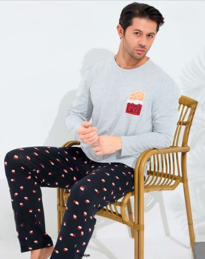 Мъжка пижама с дълъг ръкав 09887