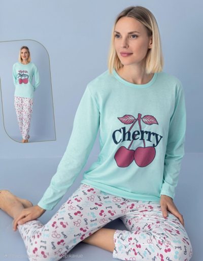 Дамска пижама с дълъг ръкав 7675