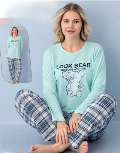 Дамска пижама с дълъг ръкав 7600