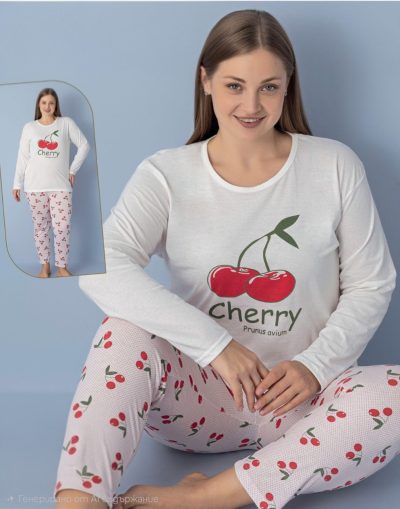 Дамска макси памучна пижама 7618