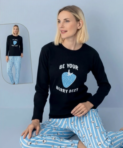 Дамска топла пижама - интерлог 7671-01