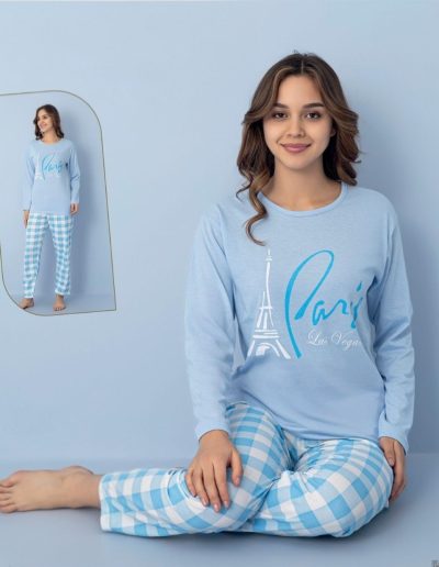 Дамска пижама с дълъг ръкав 7933