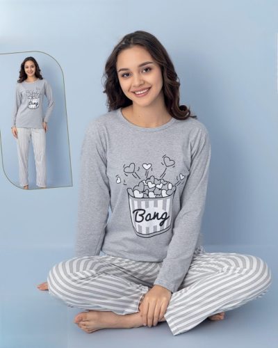 Дамска пижама с дълъг ръкав 7891