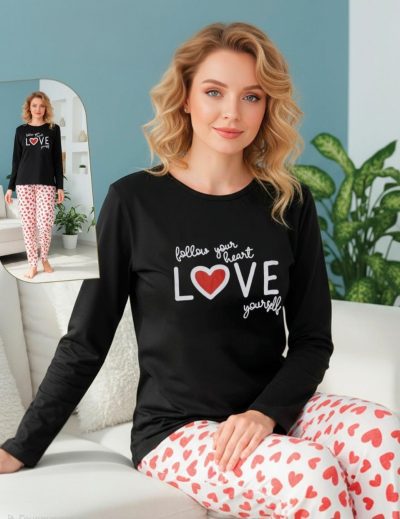 Дамска пижама с дълъг ръкав 7852