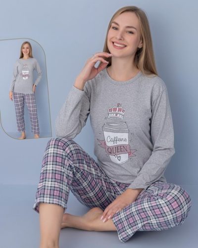 Дамска пижама с дълъг ръкав 7812