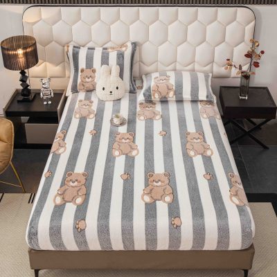 Пухен калъф за легло с 2 калъфки за възглавници