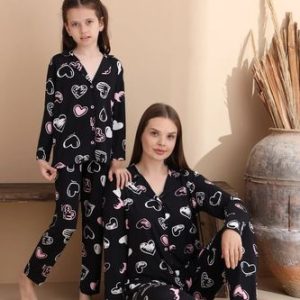 Еднакви дамски и детски пижамки 4
