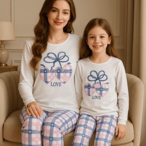 Еднакви дамски и детски пижамки 7