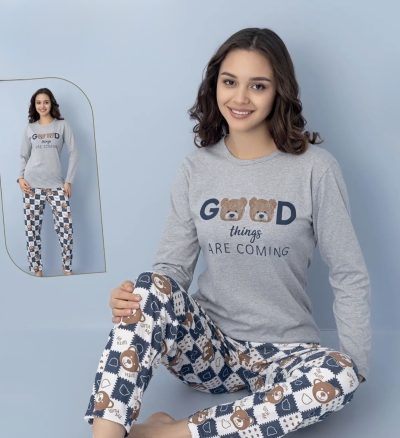 Дамска пижама с дълъг ръкав 7892