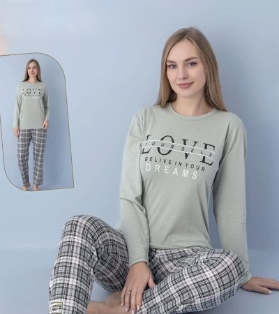 Дамска пижама с дълъг ръкав 7913