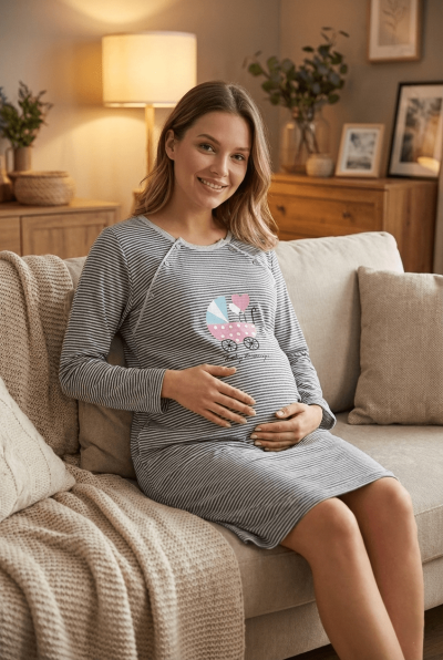 Макси нощница за бременни 3312-1