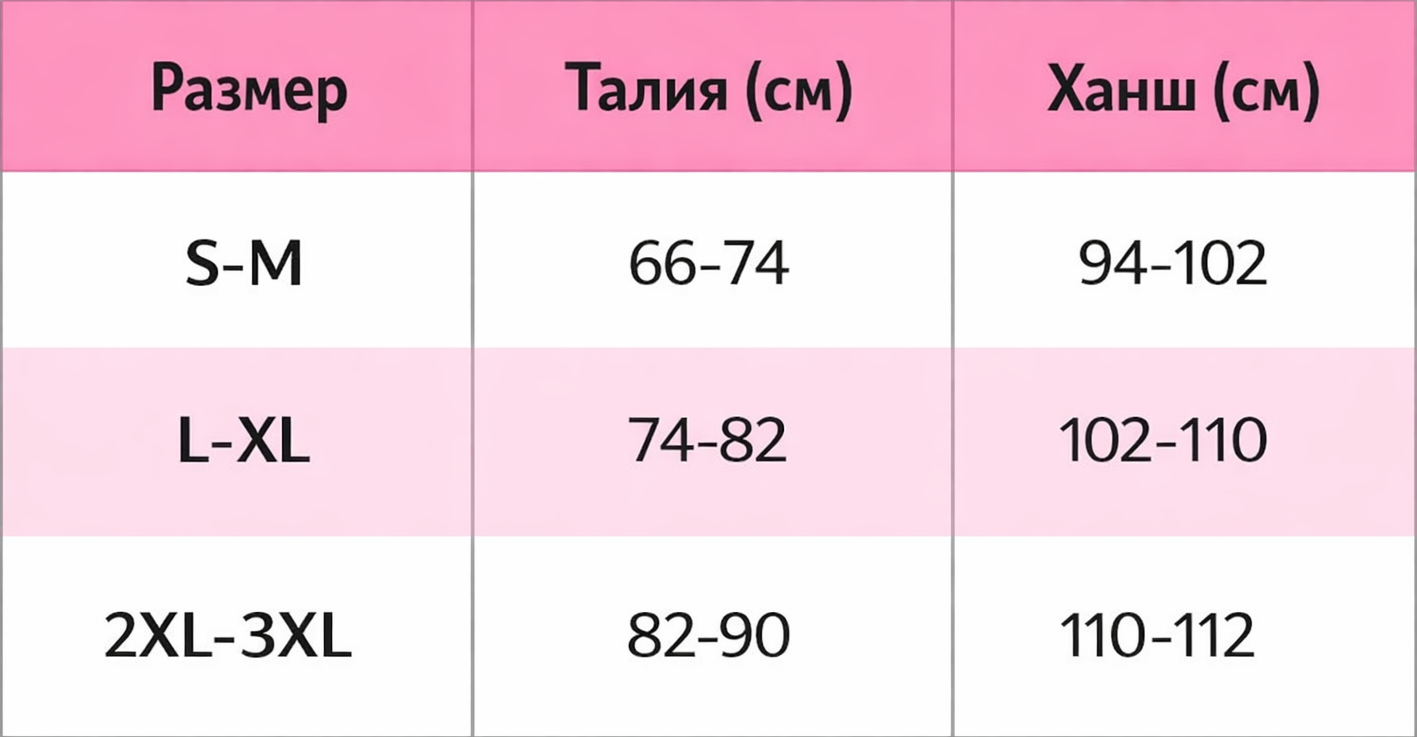 Таблица за размери