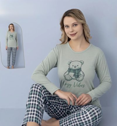 Дамска пижама с дълъг ръкав 8023