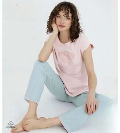 Дамска пижама с къс ръкав 8719
